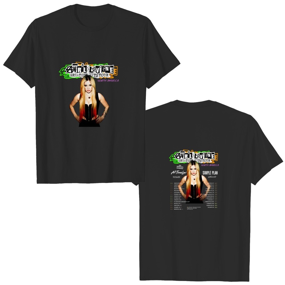 Avril Lavigne 2024 Tour Shirt Avril Lavigne Fan Shirt 2 Sided - Picture 1 of 4